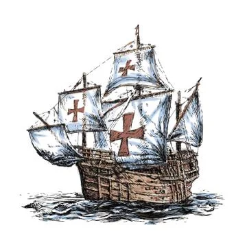 Columbus ship Stock Illustration
