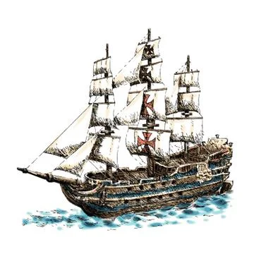 Columbus ship 스톡 일러스트