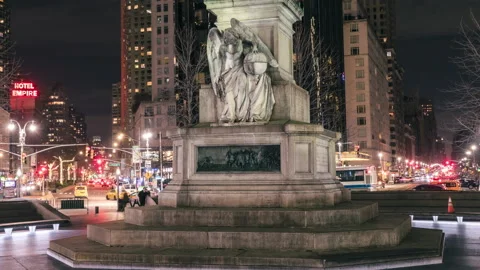 Columbus Statue - Timelapse 4k ProRes Stock Footage 160325850
