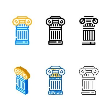 Column antique pack building color icon vector Ilustración de archivo