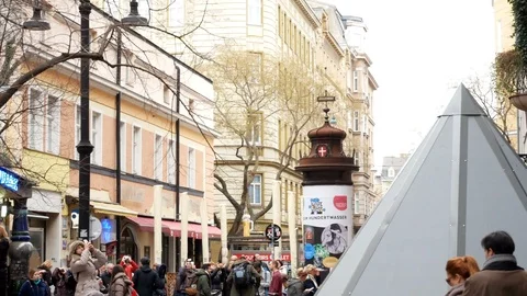 Column to attack posters in Vienna, Austria Stock Footage 88022994