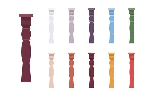 Column baluster bright color set イラスト素材