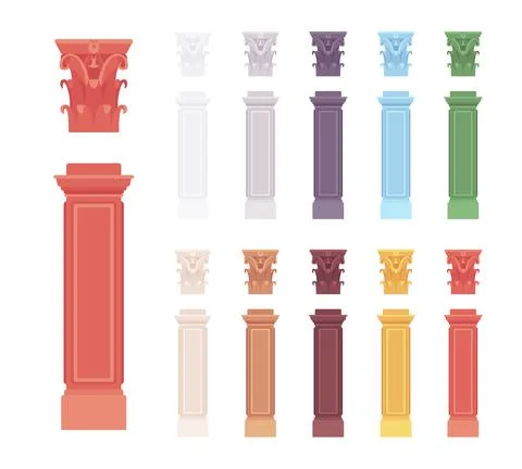 Column baluster pillar set. Stock Illustration