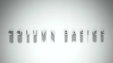 Column basics 3D title animation white text on a white background Stock Footage 300618133