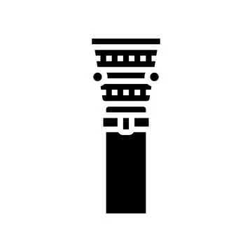 Column byzantine glyph icon vector illustration Illustrazione stock