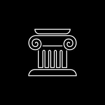 Column capital icon logo simple flat style illustration sign Illustrazione stock