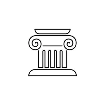 Column capital icon logo simple flat style illustration sign Stock Illustration
