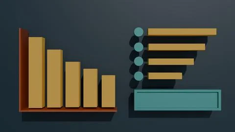 Column chart and infographic elements on a dark background for presenting s.. Stock Illustration