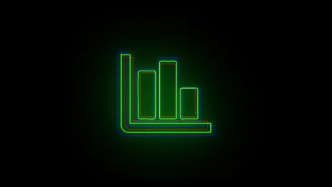 Column Chart Glowing Color Stock Footage 295885875