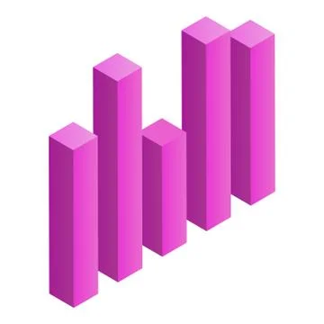 Column chart icon, isometric style Stock Illustration