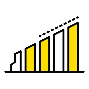 Column chart icon, outline style Stock Illustration