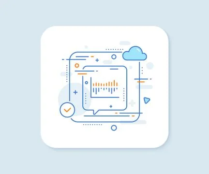 Column chart line icon. Financial graph. Vector Stock Illustration