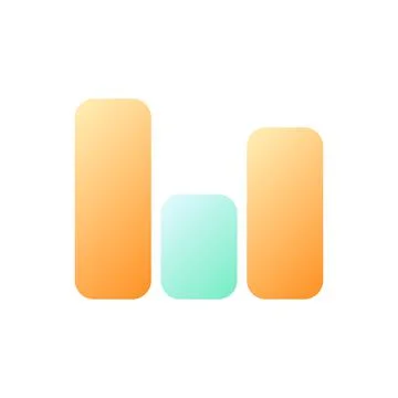 Column chart pixel perfect flat gradient color ui icon Stock Illustration