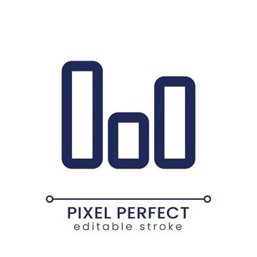Column chart pixel perfect linear ui icon Illustrazione stock