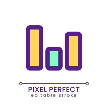 Column chart pixel perfect RGB color ui icon Illustrazione stock