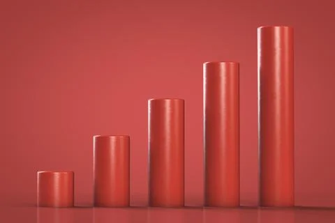 Column chart template. An upward trend. Infographics topics. Stock Photos