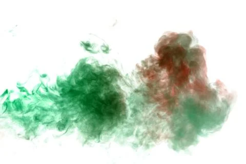 Column clouds of smoke and patterns texture of different forms of red and gre 스톡 사진