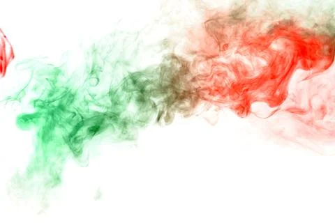Column clouds of smoke and patterns texture of different forms of red and gre Stock Photos