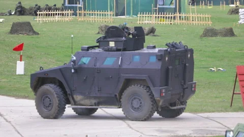 A column of combat armored vehicles Stock Footage 152709184