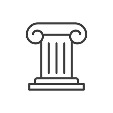 Column copyright, in line design. Column, copyright, intellectual, property, law Stock-Illustration