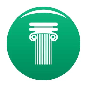 Column with curl icon vector green Stock Illustration
