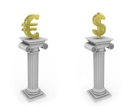 Column with currency sign Stock Illustration