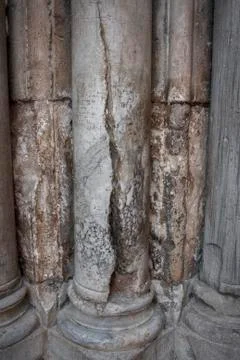Column damaged by lightning Stock Photos