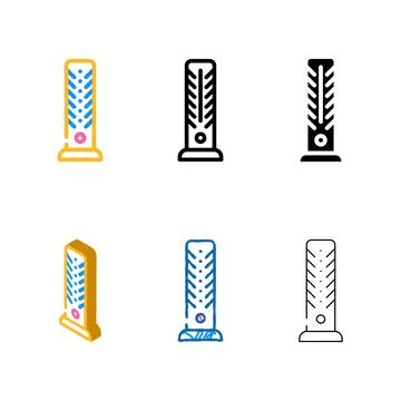 Column fan color icon vector pack Stock Illustration
