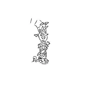 Column, flowers vector illustration art hand draw . Stock Illustration