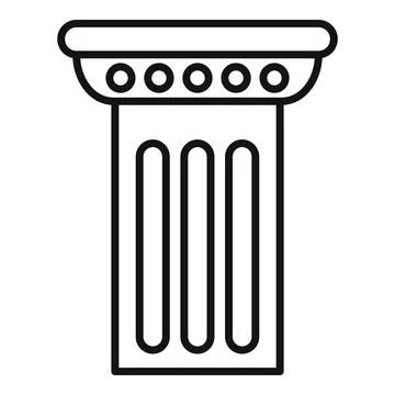 Column with flutes and rounded top supporting ancient building Ilustración de archivo