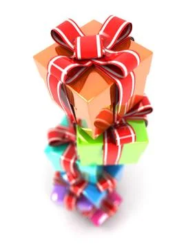 Column of gifts  (done in 3d) Ilustración de archivo