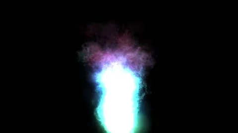 A column of glowing white flame billows against a black background. Stock Footage 150852468
