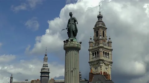 Column of the Goddess, Lille, France. Video stock 146078341