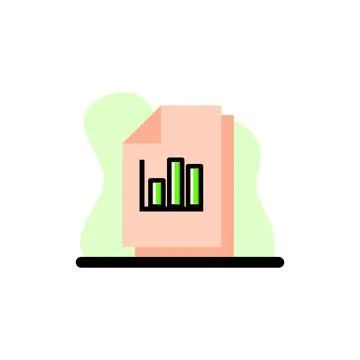 Column Graph Files Conceptual Vector Icon Illustration Design Stock Illustration