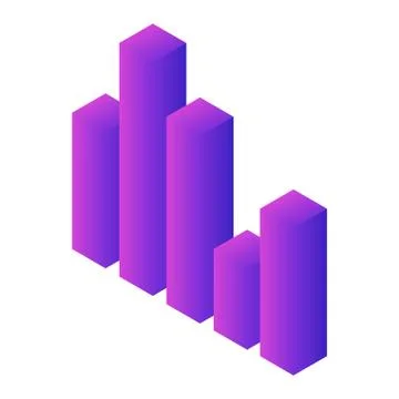 Column graph icon, isometric style Stock Illustration