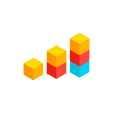 Column Graph Isometric Object Stock Illustration