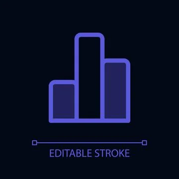 Column graph pixel perfect glassmorphism ui icon for dark theme Stock Illustration