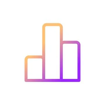 Column graph pixel perfect gradient linear ui icon Stock Illustration
