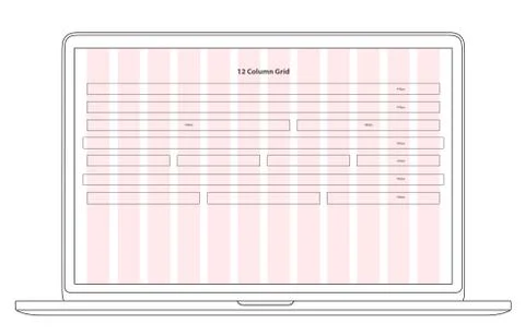 Column Grid Web Screen Display Template Computer Stock Illustration