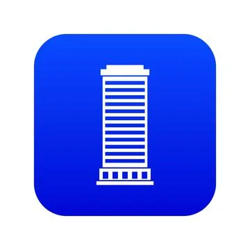Column icon digital blue Stock Illustration