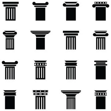 Column icon set Stock Illustration