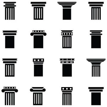 Column icon set Stock Illustration
