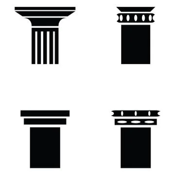 Column icon set Stock Illustration