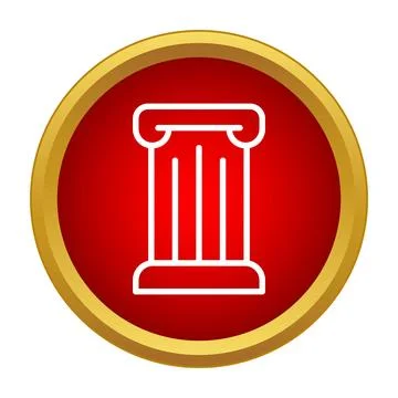 Column icon symbolizing law, strength, and architecture Stock Illustration