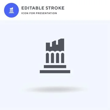 Column icon vector, filled flat sign, solid pictogram isolated on white, logo Stock Illustration