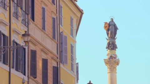 The Column of the Immaculate Conception, Rome, Italy Stock Footage 66934117