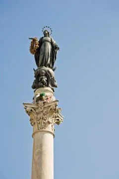 The Column of the Immaculate Conception, Rome, Italy Stock Photos