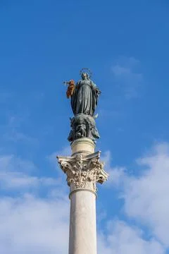 Column of Immaculate Conception in Rome 스톡 사진