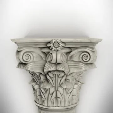 Column isolated on white wall Stock Illustration