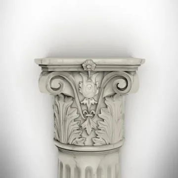 Column isolated on white wall Stock Illustration